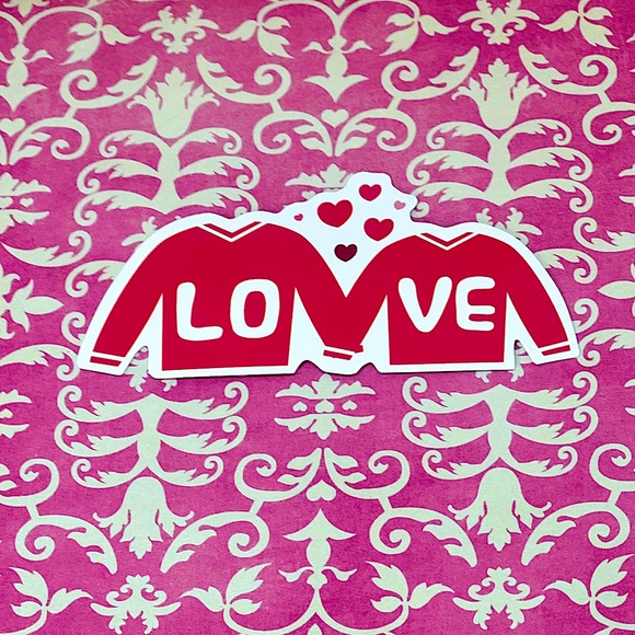 Couples Sweaters Love Cute Lovey Sweetheart Love You Valentines Sweet Sticker - Picture 1 of 4